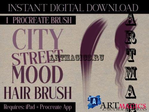City Street Mood, 1 Procreate Hair Brush
