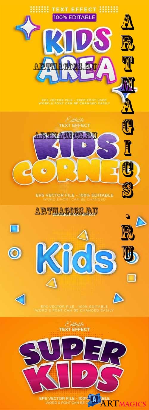 Text Effect Kids Style Theme for Illustrator - 35374783