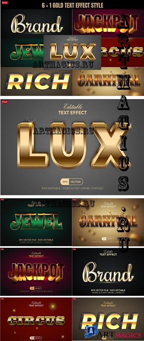 Set Gold Luxury Text Effect Style - 7178500