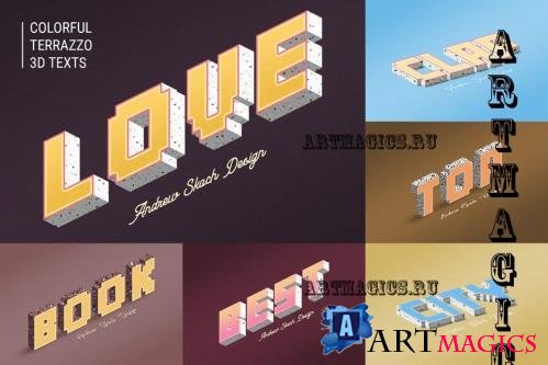 Colorful Terrazzo Text Effects