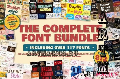 The Complete Font Bundle - 117 Premium Fonts