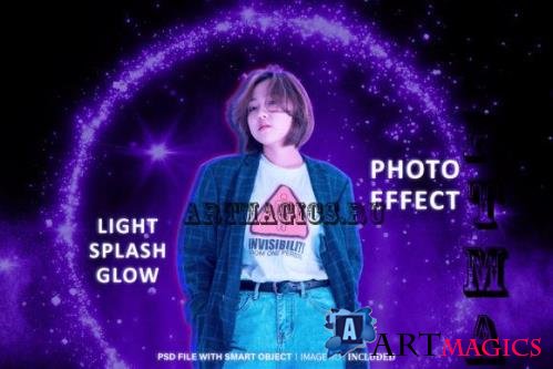 Light Splash Glow Photo Effect Psd
