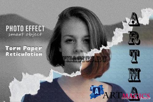 Torn Paper Reticulation Photo Effect Psd