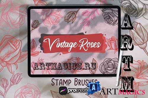 Vintage Roses Brush Stamp