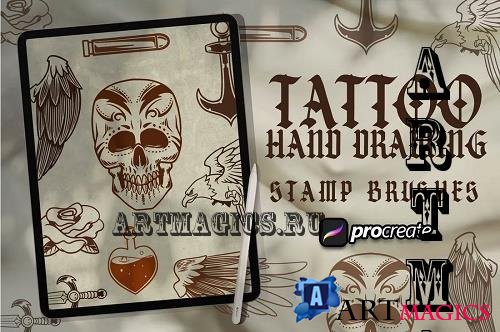 Tattoo Hand Drawing Brush Stamp
