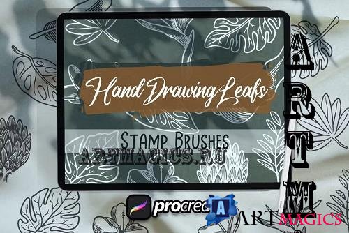 Hand Drawing Leafs Brush Stamp Procreate