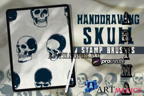 Hand Drawing Skulls Stamp Brush