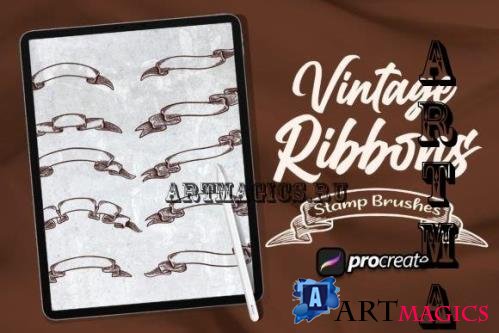 Vintage Ribbons Brush Stamp