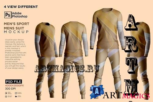 Sport Mens Suit Long Sleeve Mockup - 7236305