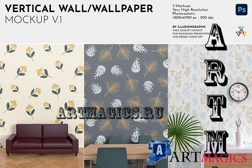Vertical Wall/Wallpaper Mockup v.1 - 7256411