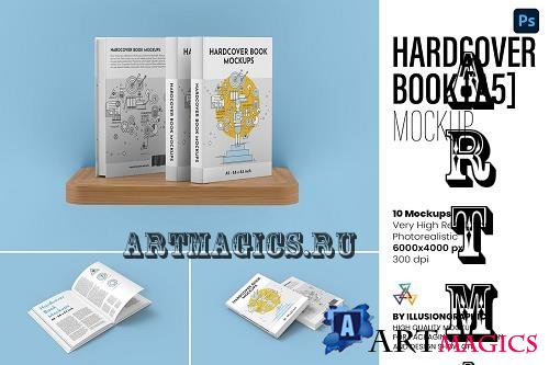Hardcover Book Mockups - A5 - 7246958