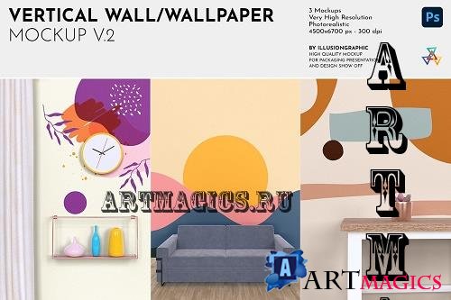 Vertical Wall/Wallpaper Mockup v.2 - 7263528