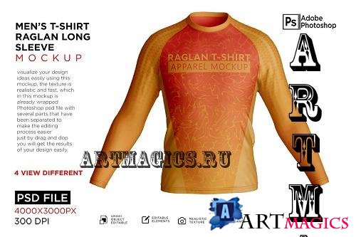 Men's Shirt Raglan Mockup - 7257288