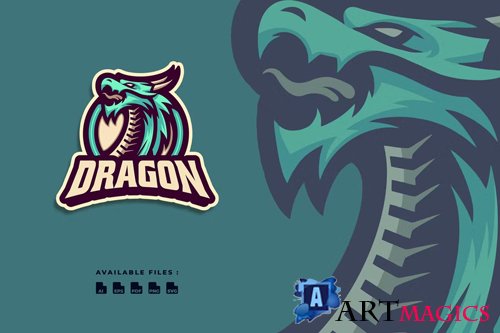 Dragon Sport and Esport Mascot Character Logo