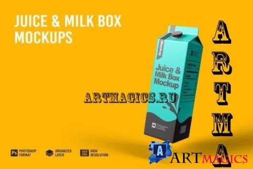 Juice & Milk Box Mockup - 7241250