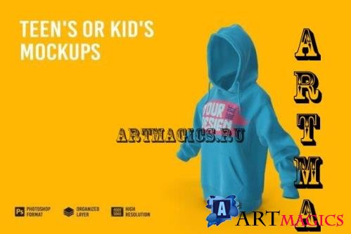 Teen's or Kid's Hoodies Mockup - 7150691