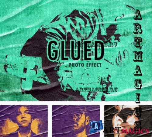 Glued Poster Photo Effect - 7286834
