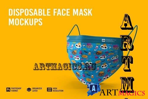 Disposable Face Mask Mockup - 7150706