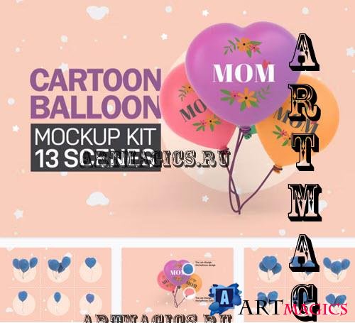 Cartoon Balloon Mockup Kit - 7169260