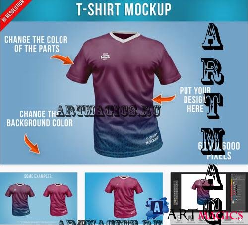 T-Shirt Mockup Front View Template - 6YBMQUW