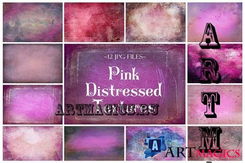 Pink Distressed Textures, Photoshop Textures, Distressed - 1839846