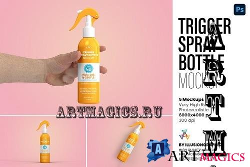 Trigger Spray Bottle Mockup 5 views - 7306582
