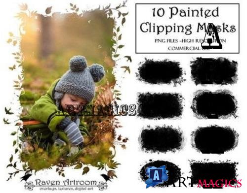 Painted Clipping Masks, Photo Frames