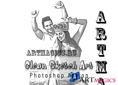 Clean Sketch Art Photoshop Action - 7332640