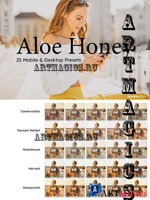 25 Aloe Honey Lightroom Presets LUTs - 7331530