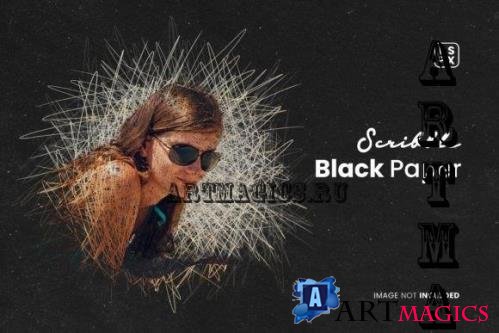 Scribble Black Paper Photo Effect - YRBRXQD