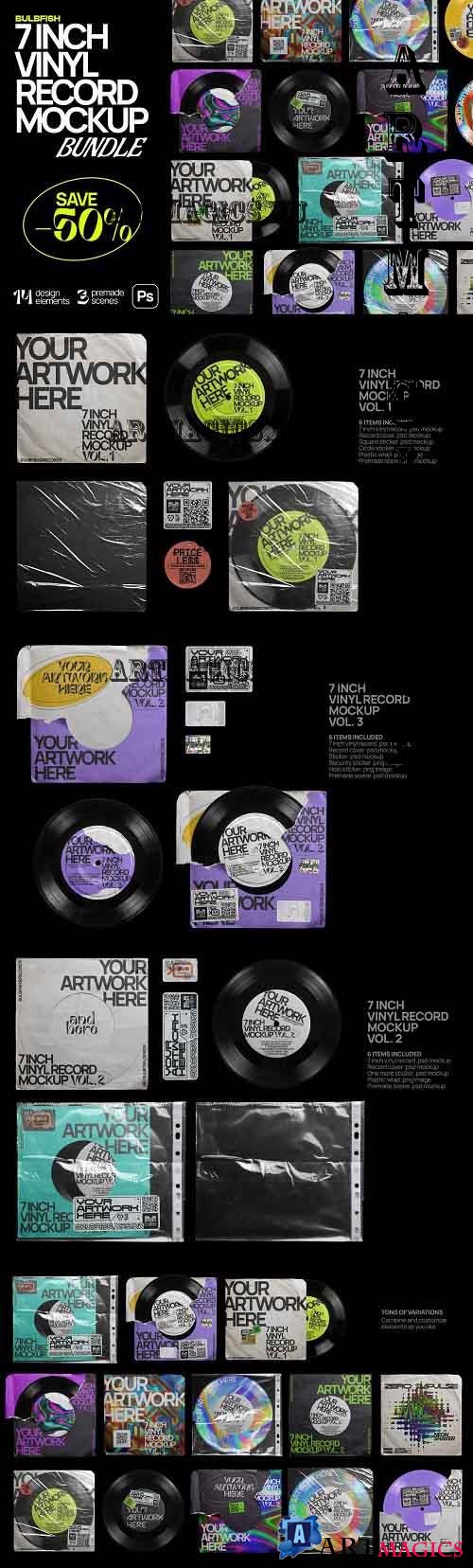 7 Inch Vinyl Record - Mockups Bundle - 7233945