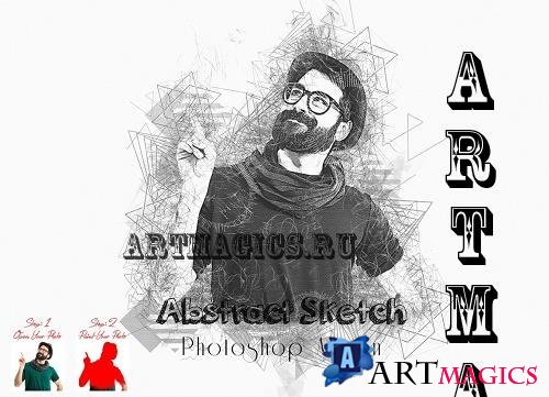 Abstract Sketch Photoshop Action - 7353553