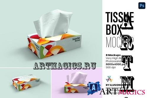 Tissue Box Mockup - 8 views - 7363613