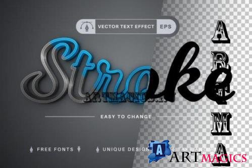 Double Stroke - Editable Text Effect - 7366336