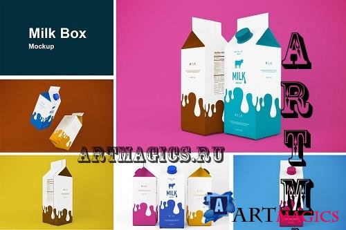 Milk Box Mockup - 7340273
