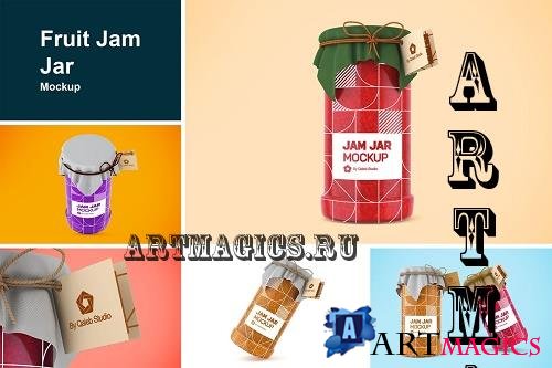 Fruit Jam Jar Mockup - 7325637