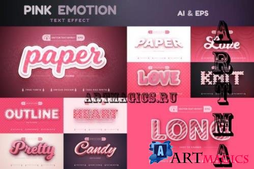 Set 10 Pink Love Editable Text Effects