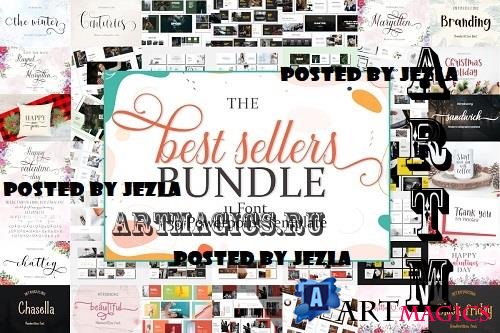The Best Sellers Font and Templates Bundle -  11 Premium Fonts, 39 Presentation template