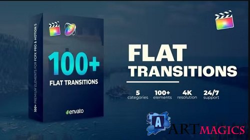 Videohive - Flat Transitions 38620423 - Project For Final Cut & Apple Motion