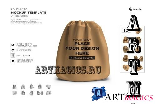 Pouch Bag Mockup Template Set - 2026912