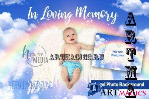 RIP Memorial Angel Wings Photo Template