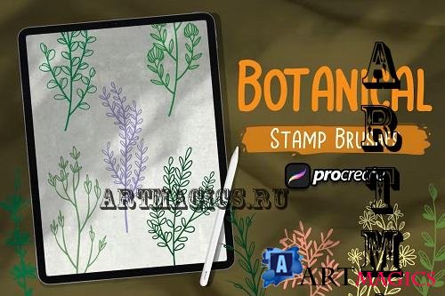 Botanical Leaf Brush Stamp Procreate