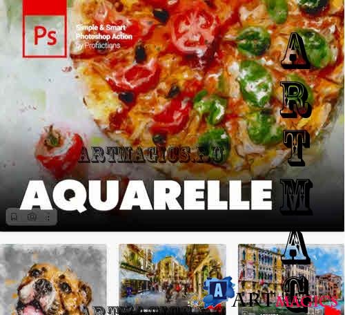 Aquarelle Photoshop Action - P4M6GQV