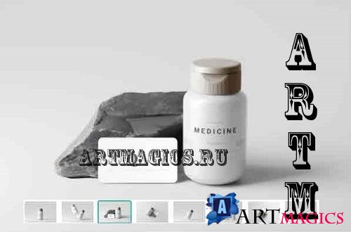 Plastic Medicine Bottle Mockup - 7460282
