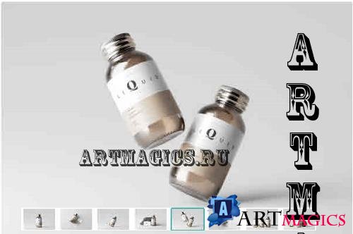 Amber Glass Medicine Bottle Mockup - 7460283