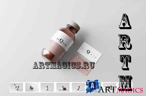Amber Glass Medicine Bottle Mockup - 7460281