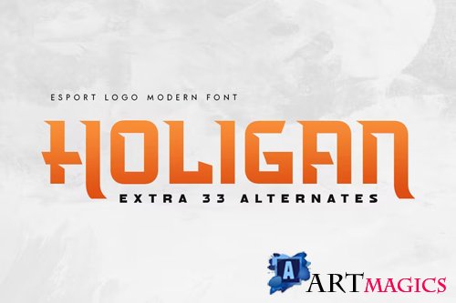 Holigan - Esport Logo Modern Font OTF 