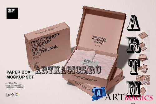 Paper Box Mockup Set - 7484099