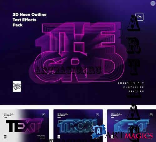 80s Retro-Futuristic 3D Neon Text Effect
