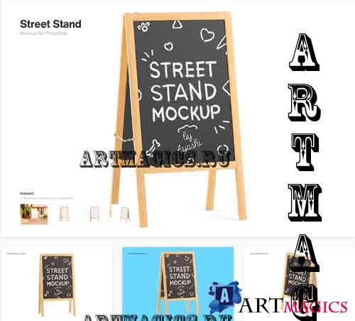 Advertising Street Stand Mockup - 2WJNW2Q
